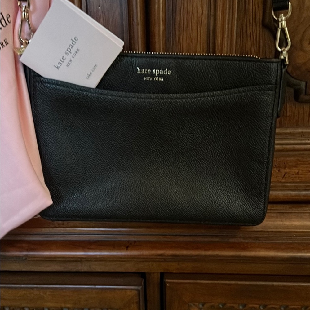 Kate Spade Black Crossbody Clutch Convertible Bag With Removable Strap